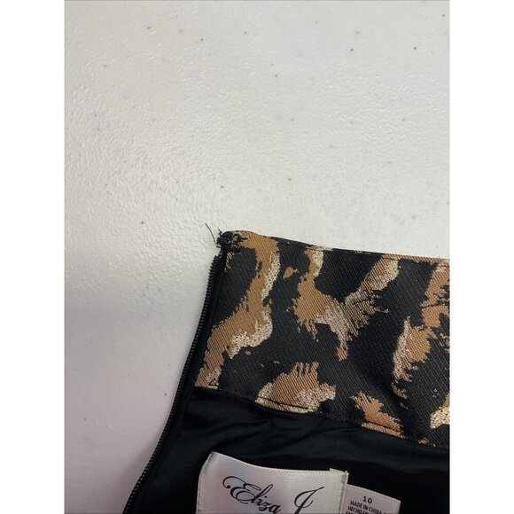 NEW‎ Eliza J Leopard jacquard Pleated full Skirt Size 10 formal festive party - Picture 6 of 13